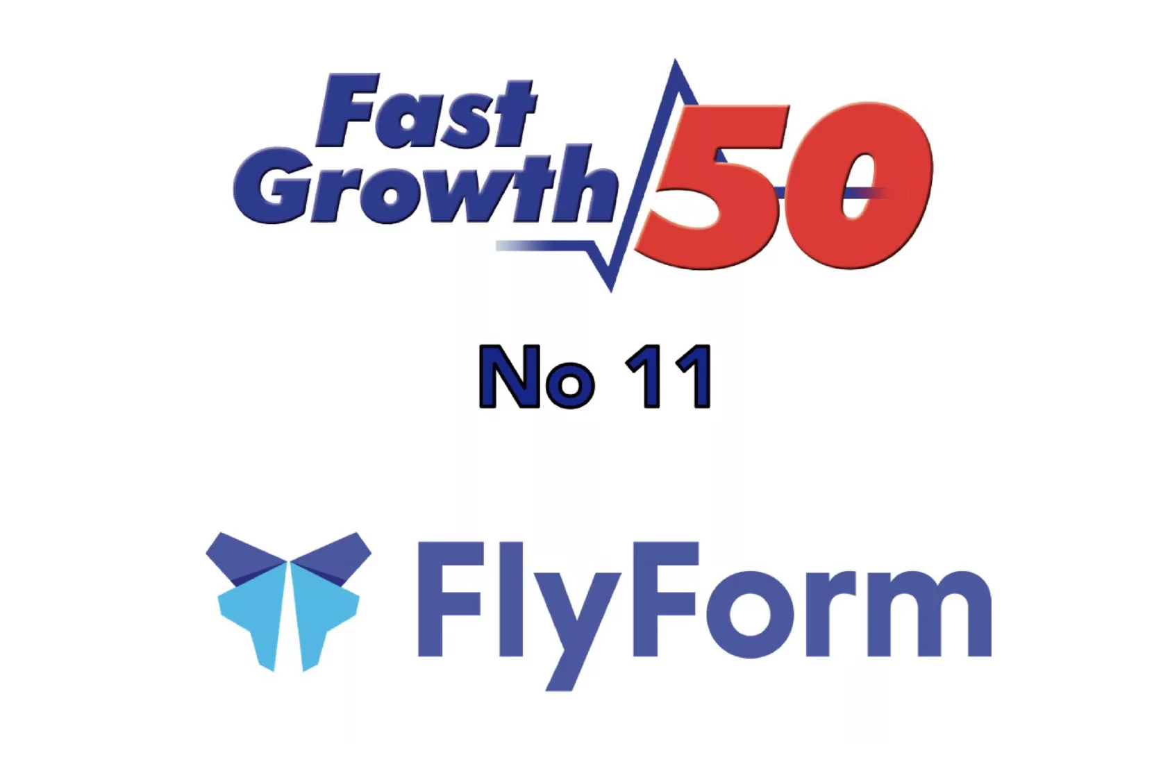 FastGrowth 50 logo recognising FlyForm as 11th fastest growing company in Wales