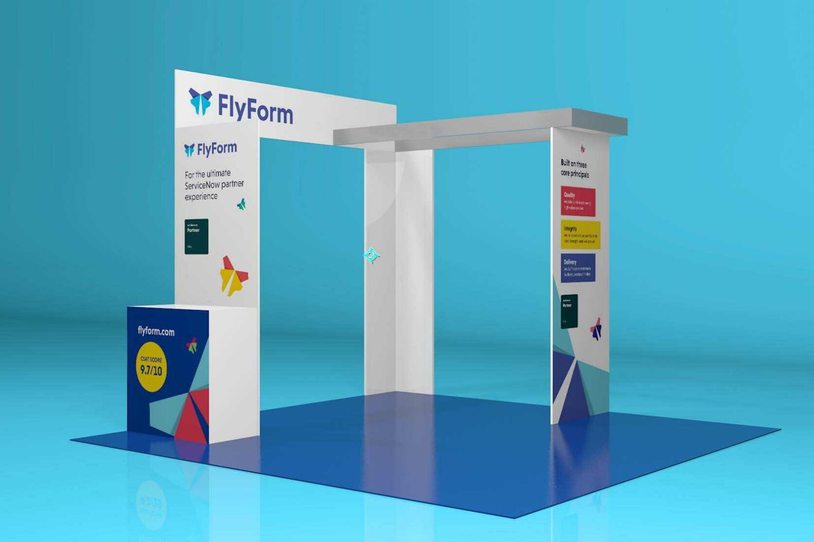 FlyForm banner at the Now at Work 2019